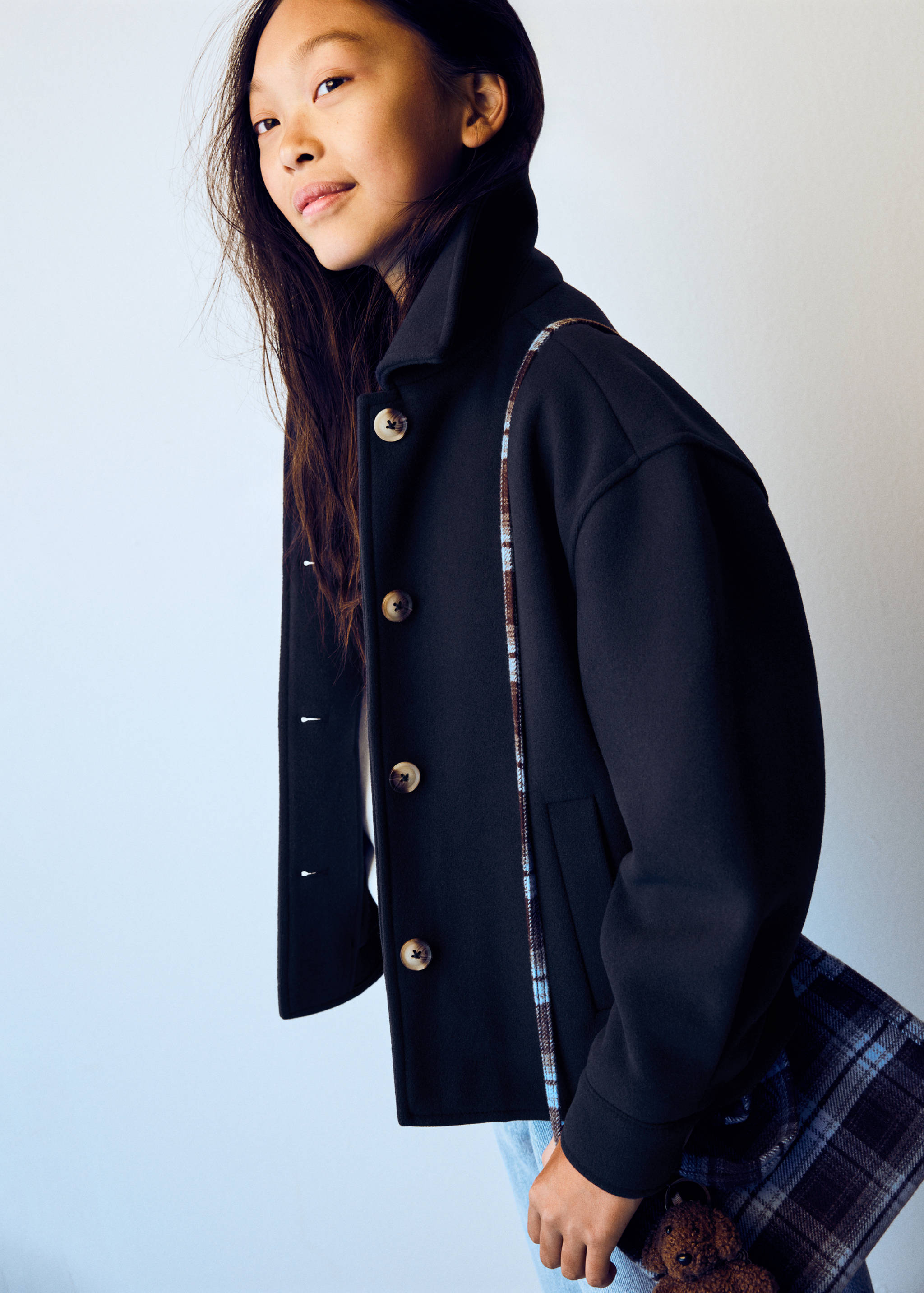 Cloth coat with pockets - Medium plane