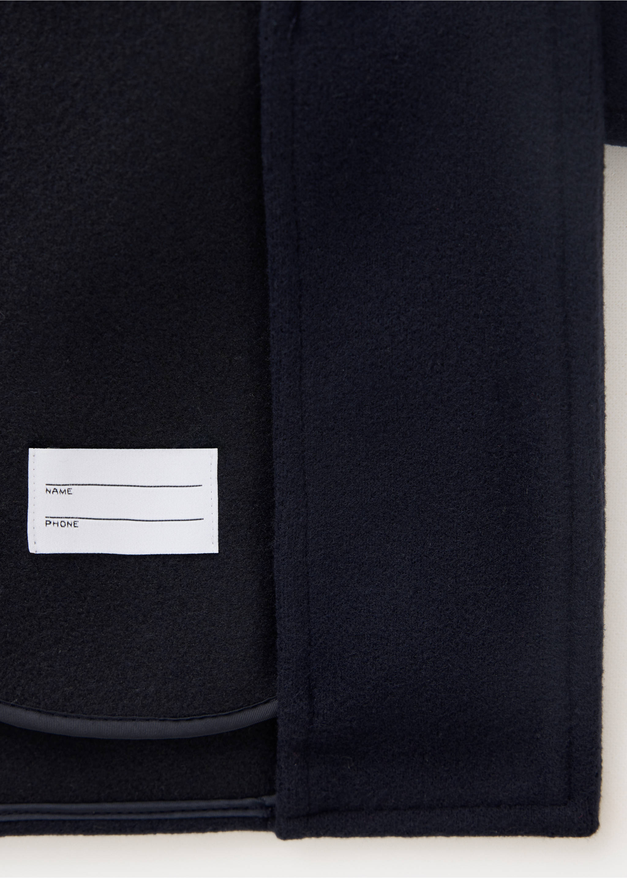 Cloth coat with pockets - Details of the article 0, Navy. Ref: 37004433-00.
