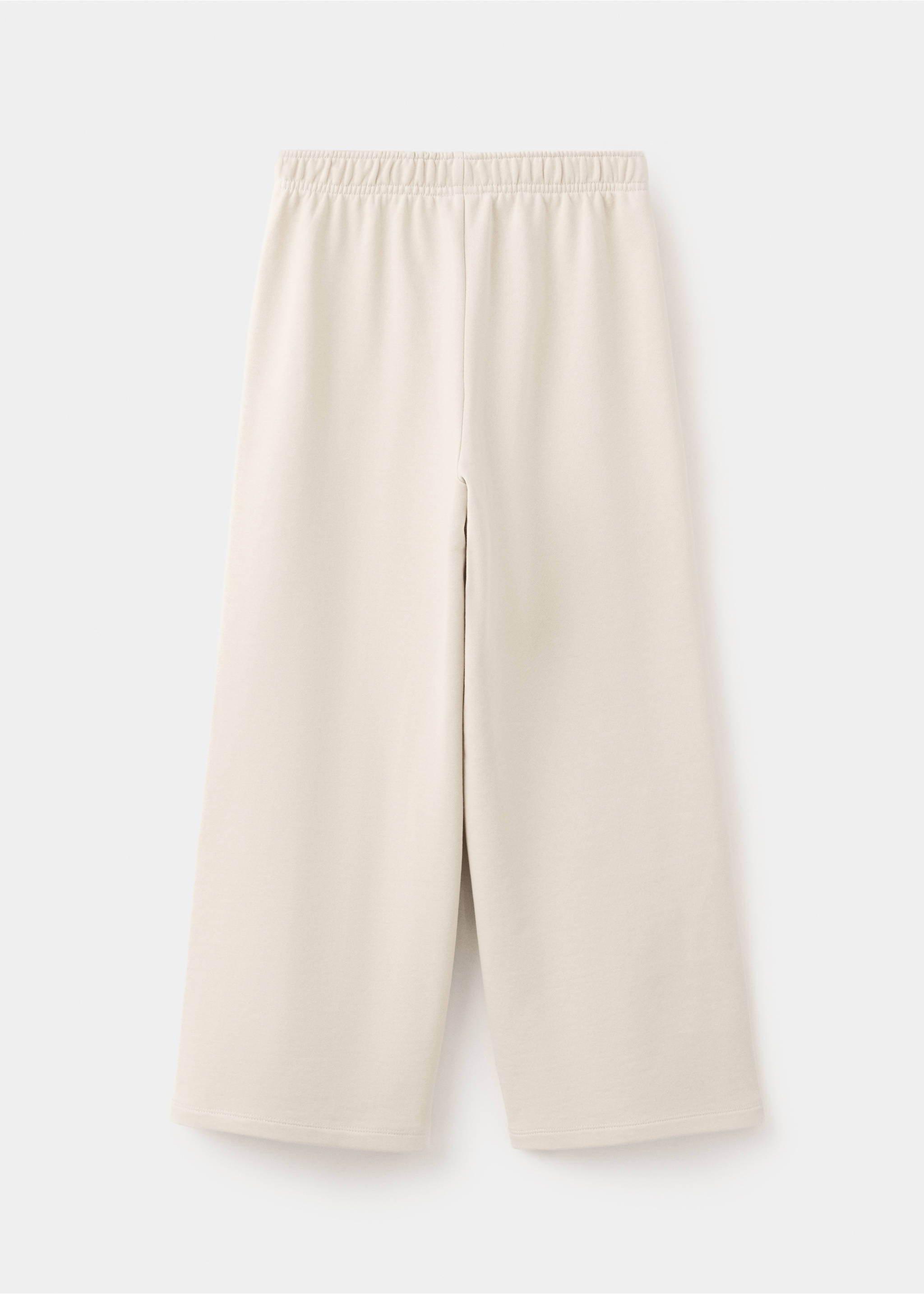 Pantalon jogger avec fleur brodée - Verso de l’article, Écru. Ref: 37004434-00.