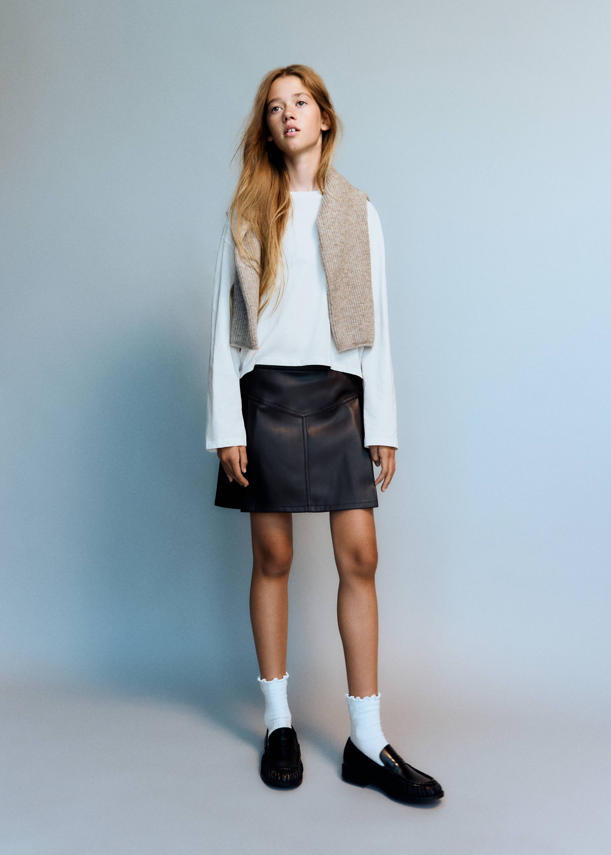Cotton T-shirt with gathered details - General plane