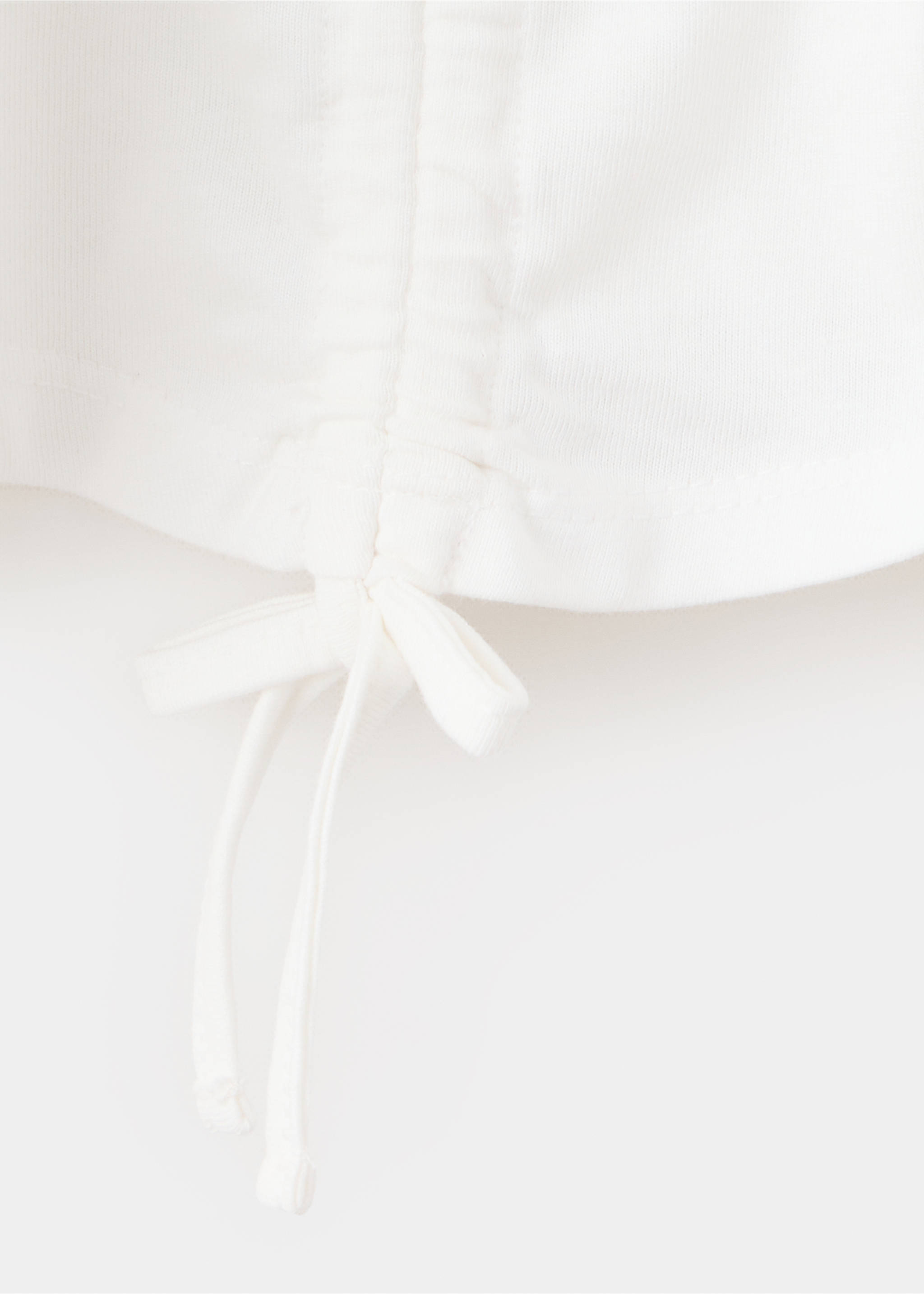 Cotton T-shirt with gathered details - Details of the article 0, Off White. Ref: 37004437-00.