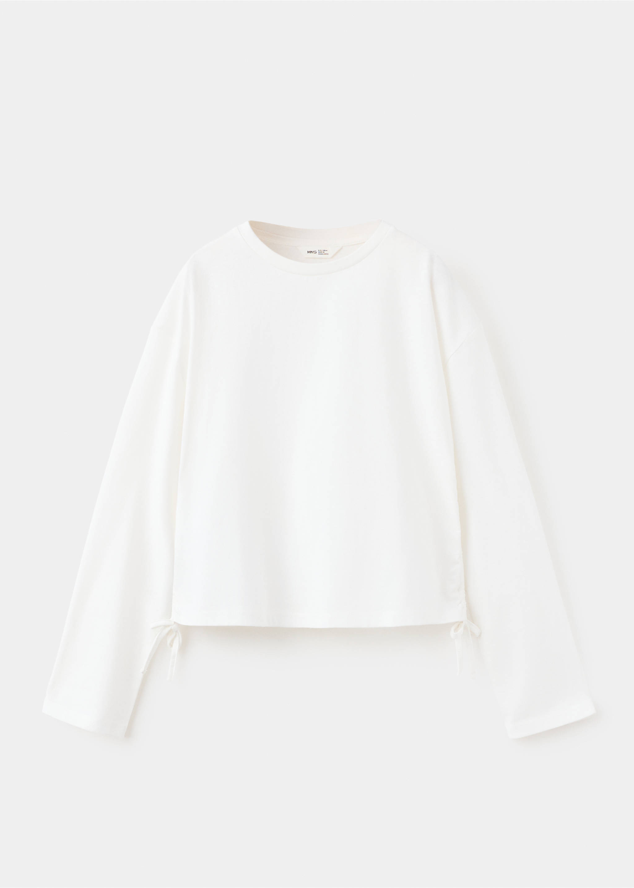 Cotton T-shirt with gathered details - Article without model, Off White. Ref: 37004437-00.
