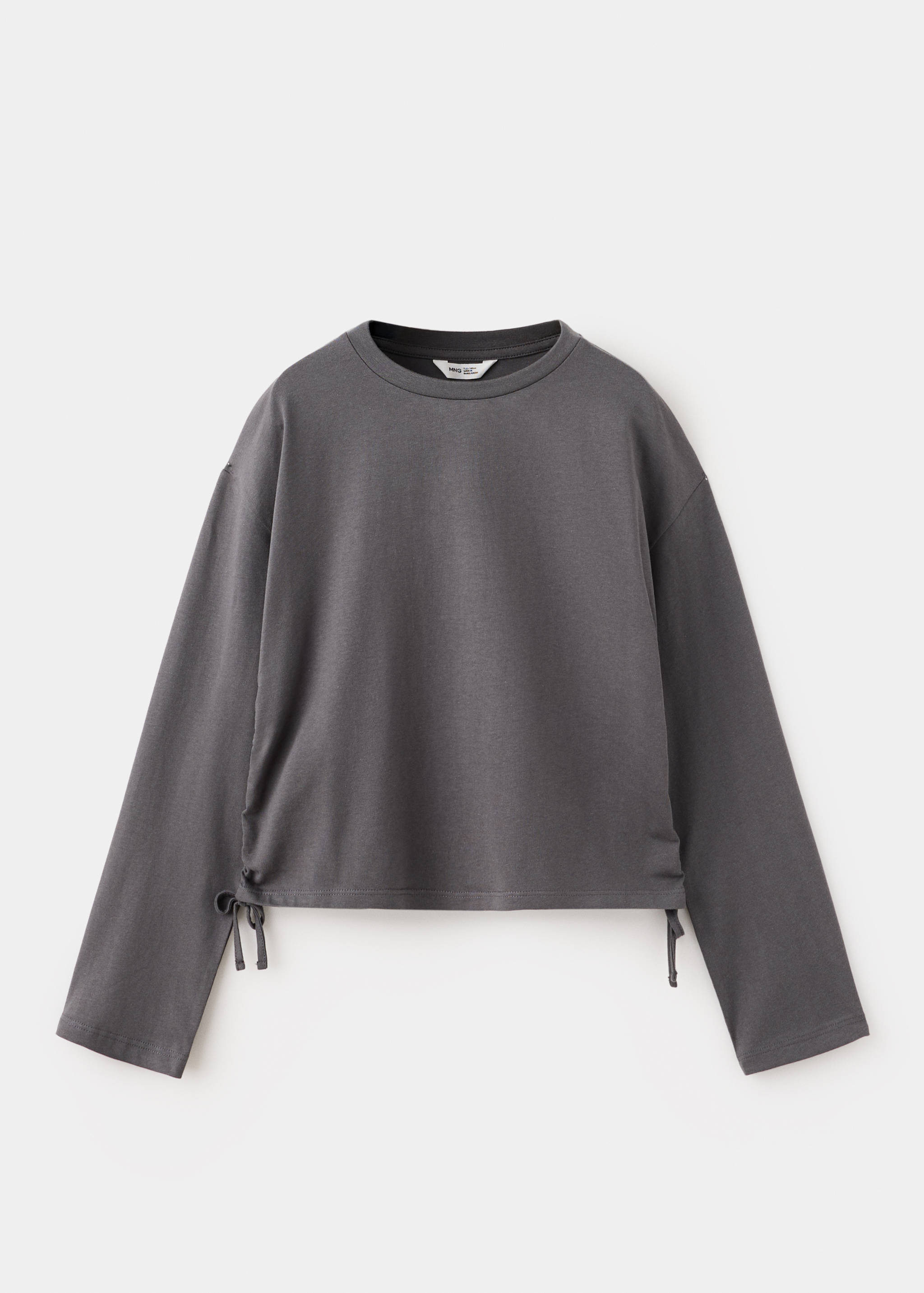 Cotton T-shirt with gathered details - Article without model