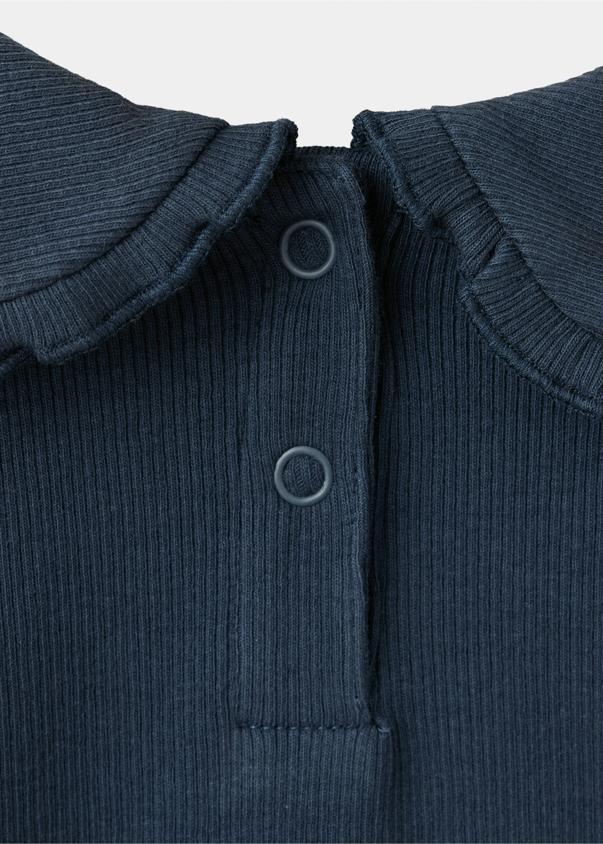 Katoenen T-shirt met Peter Pan-kraag - Detail van het artikel 0, Marineblauw. Ref: 37004438-00.