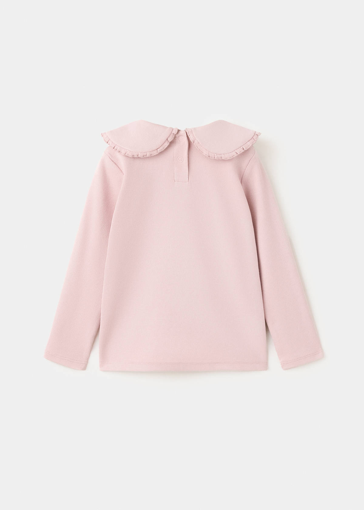 Cotton baby collar T-shirt — Pink