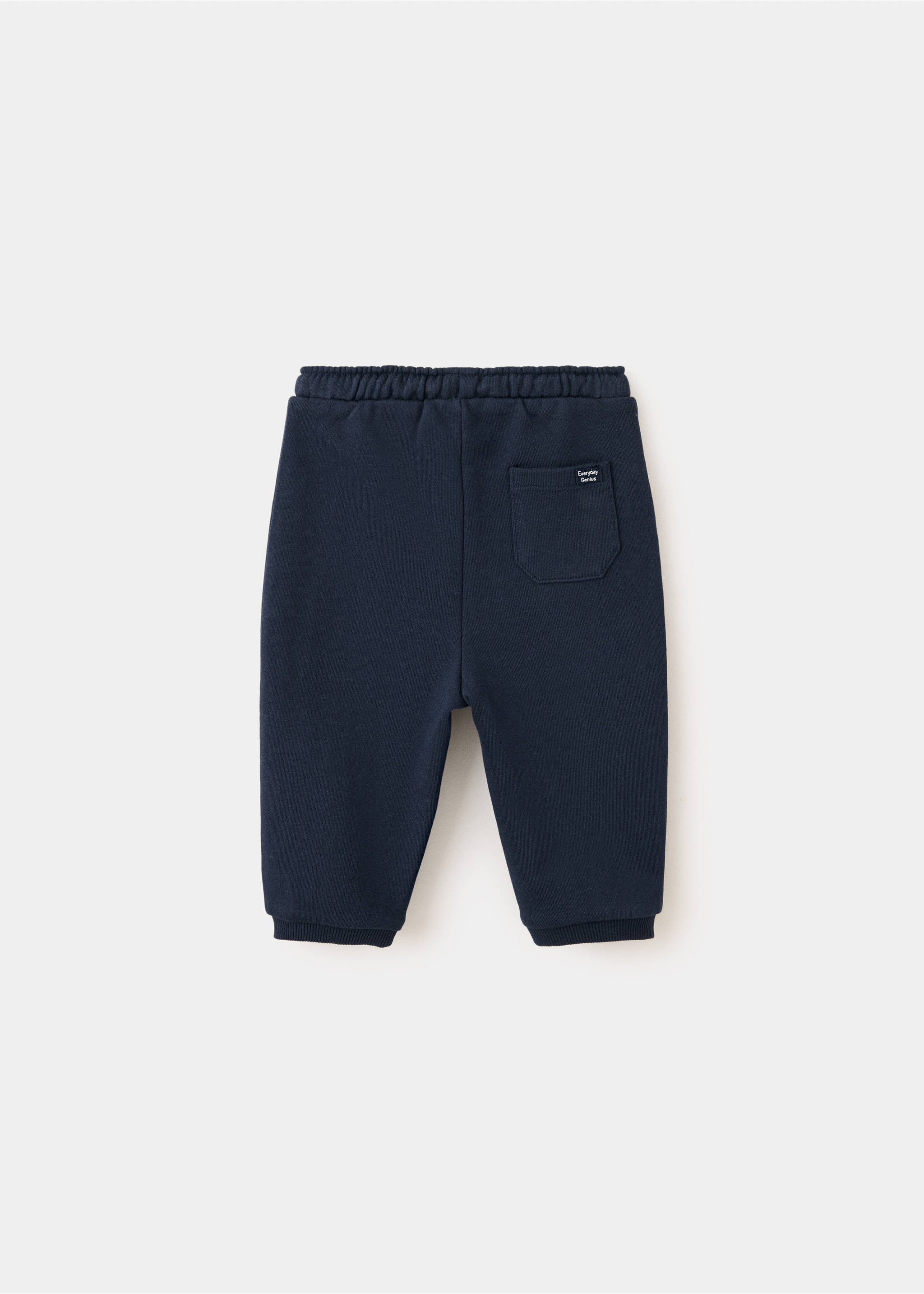 Cotton jogger-style trousers - Reverse of the article, Navy. Ref: 37004440-00.