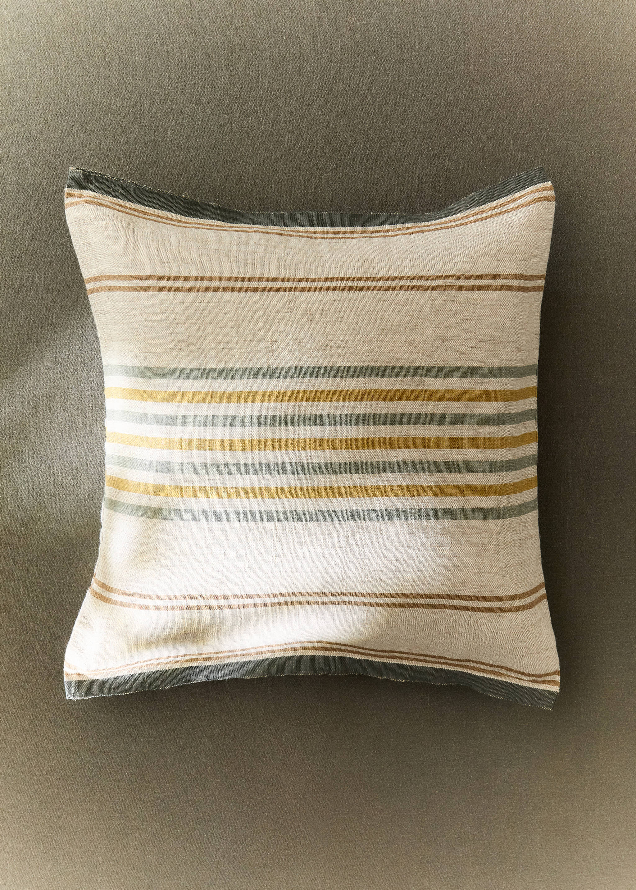 Woven stripe linen cushion cover 50x50 cm - General plane