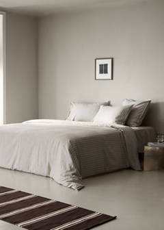 Striped linen-cotton duvet cover for 180/200 cm bed — Sand 1