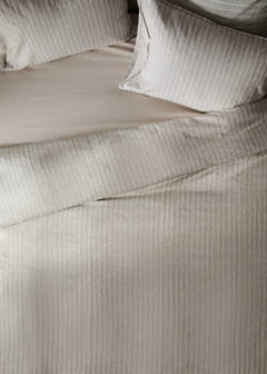 Striped linen-cotton duvet cover for 180/200 cm bed — Sand 6