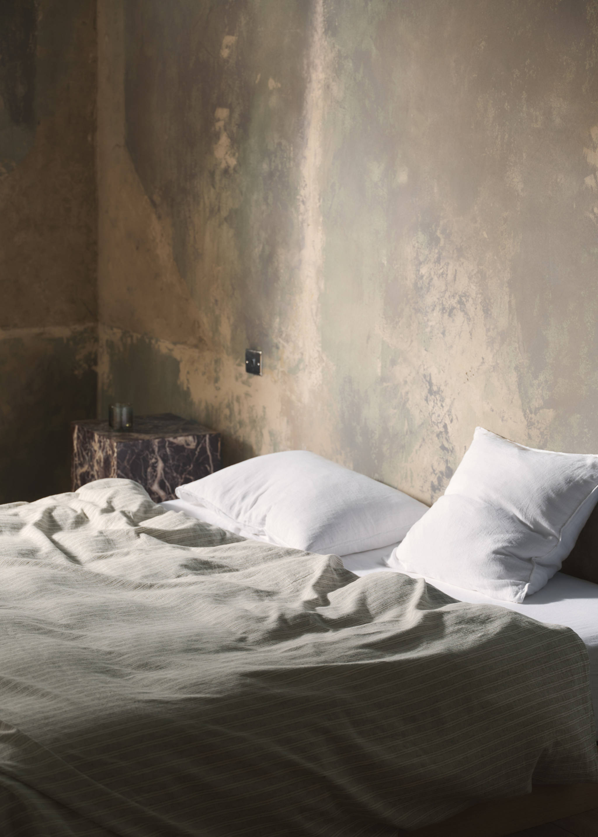 Striped linen-cotton duvet cover for 180/200 cm bed - Details of the article 5