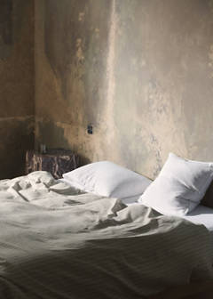 Striped linen-cotton duvet cover for 180/200 cm bed — Sand 5