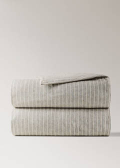 Striped linen-cotton duvet cover for 180/200 cm bed — Sand 7