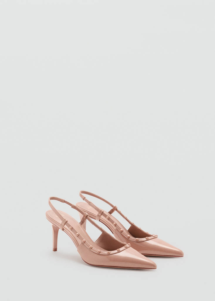 Patent heeled shoes — Nude
