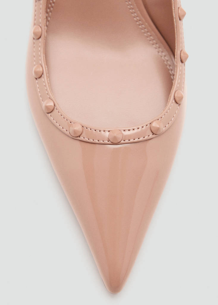 Patent heeled shoes — Nude