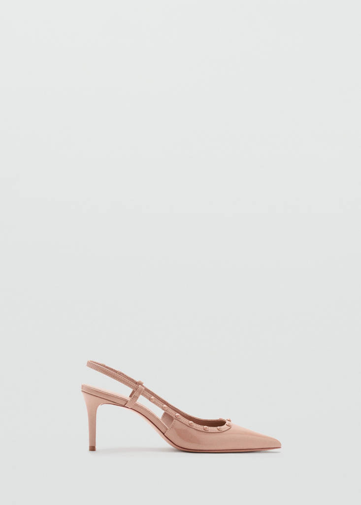 Patent heeled shoes — Nude