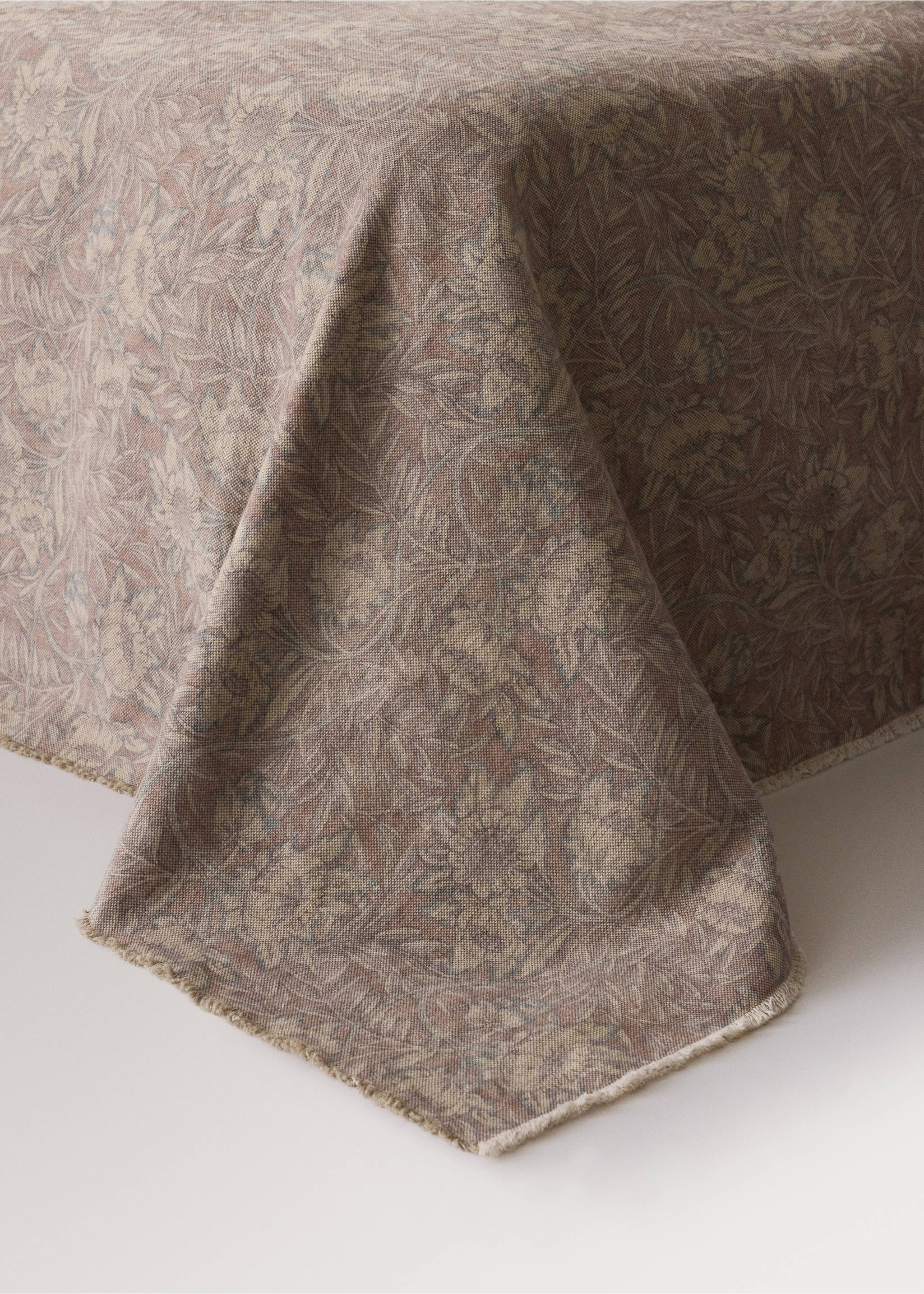 Ornamentale Bettüberwurf aus Baumwolle-Leinen-Mischung 130x140cm - Detail des Artikels 8, Rosa. Ref: 37004446-00.