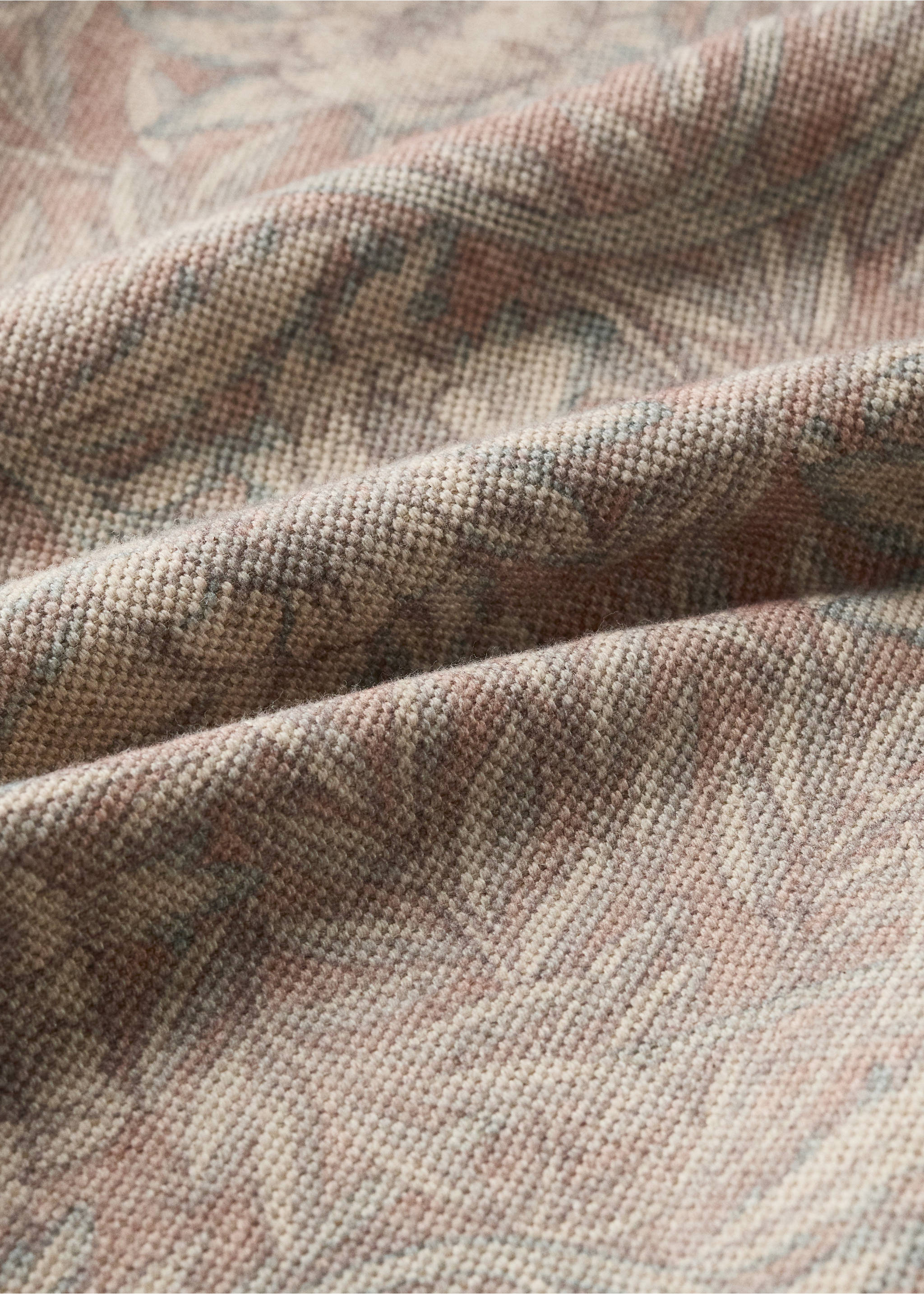 Ornamentale Bettüberwurf aus Baumwolle-Leinen-Mischung 130x140cm - Detail des Artikels 1, Rosa. Ref: 37004446-00.