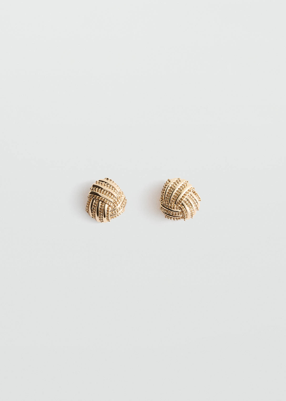 Round embossed stainless steel earrings — Gold