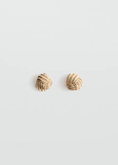 Round embossed stainless steel earrings — Gold 1