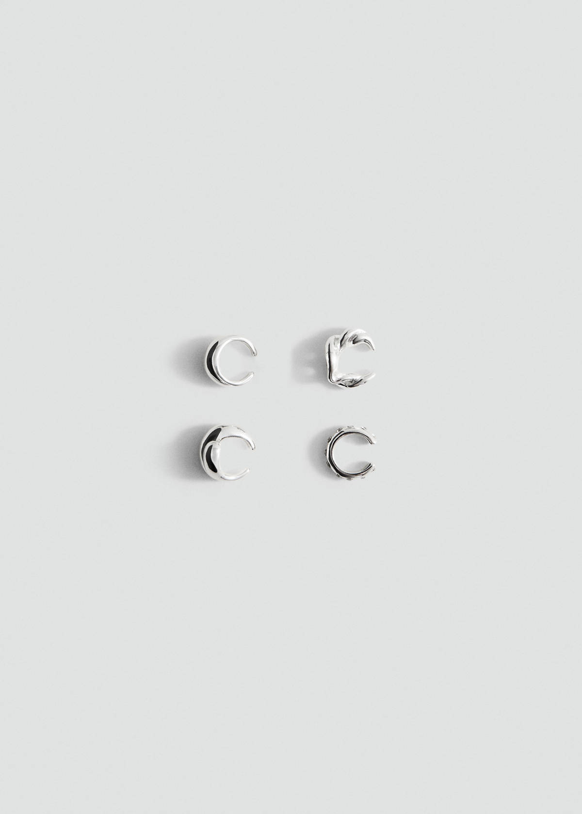 Combined ear cuff set — Silver