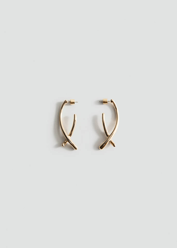 Irregular textured earrings — Gold