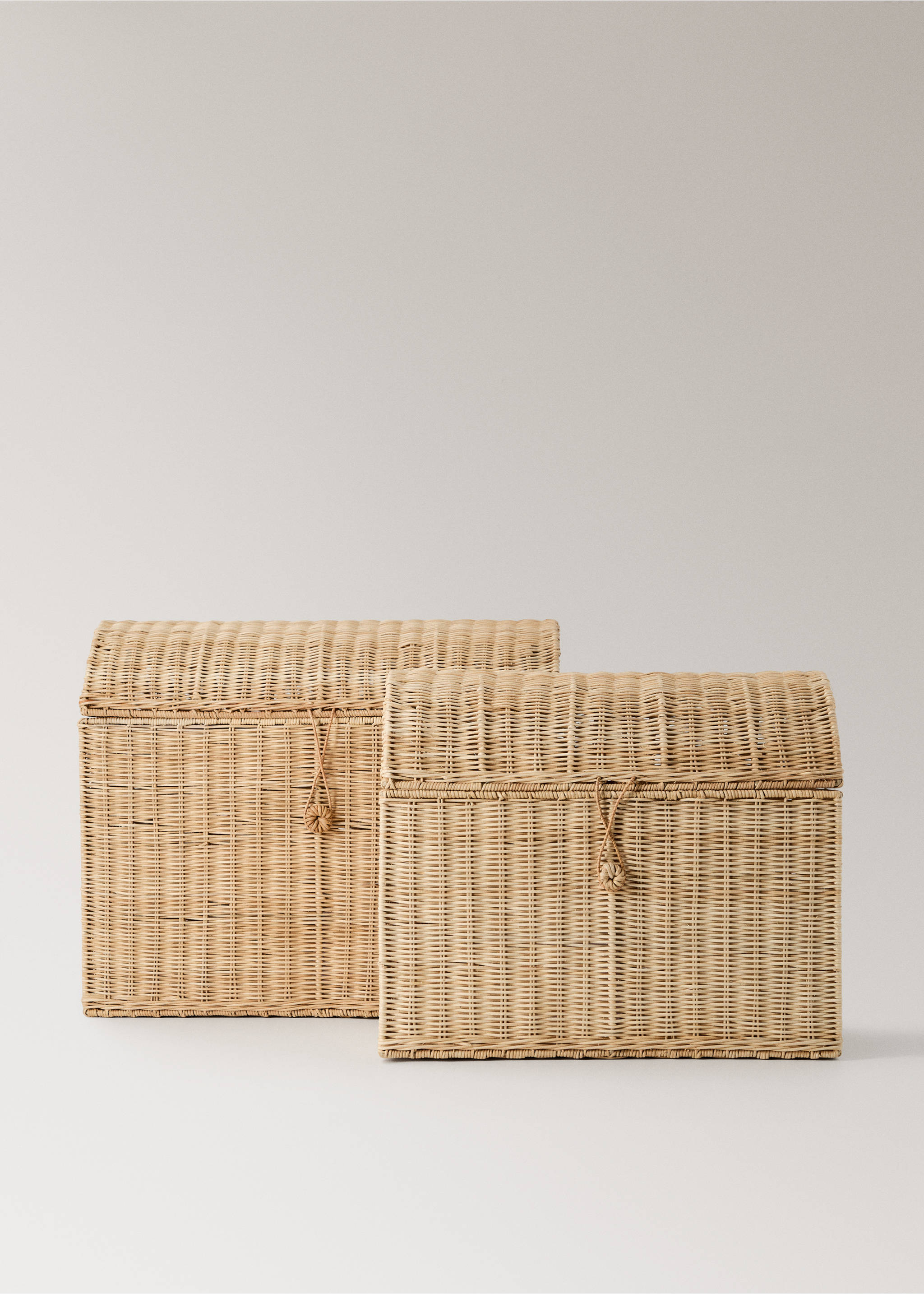 Large rattan trunk basket - Details of the article 4, Beige. Ref: 37004465-00.
