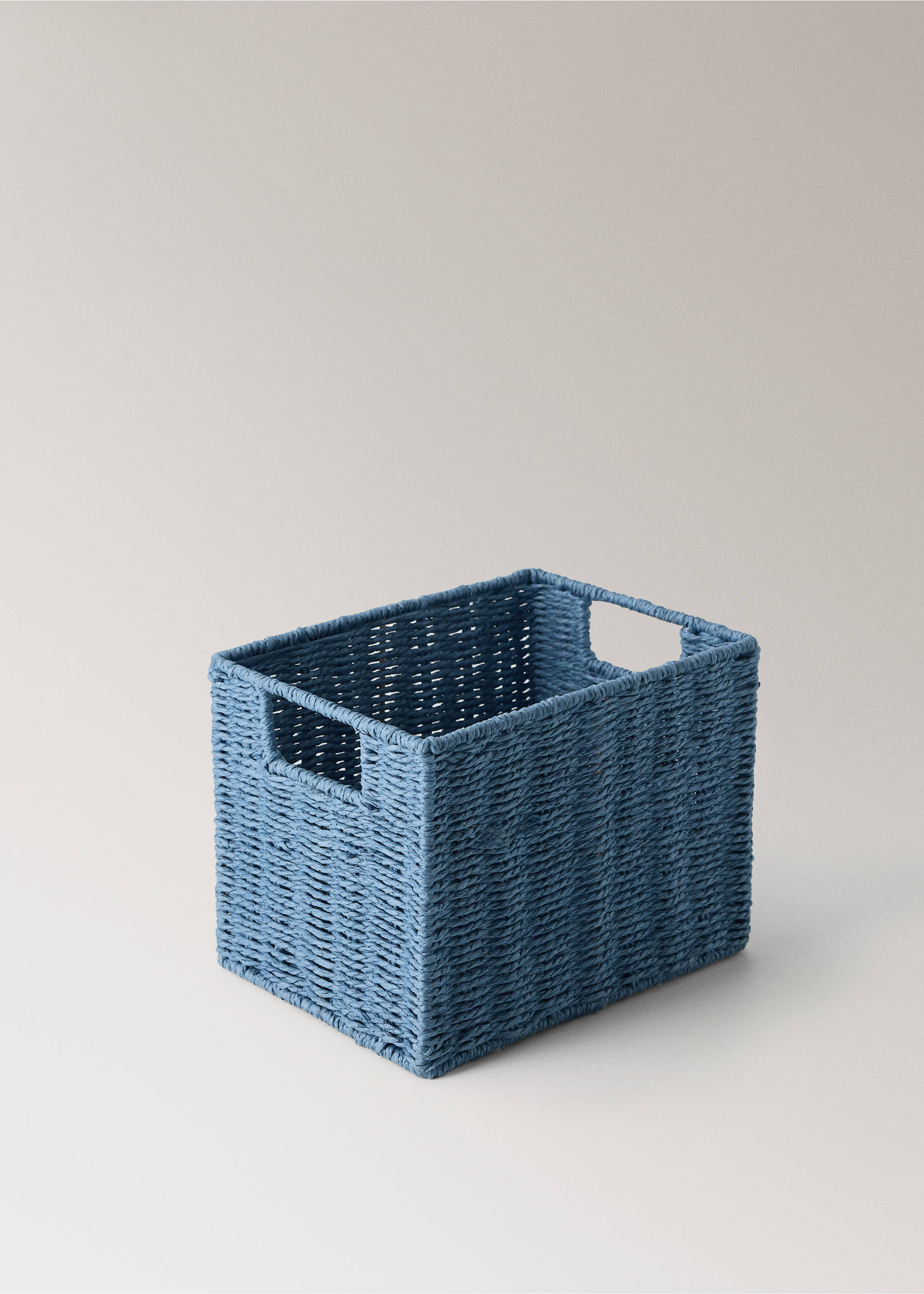 Small paper basket - Details of the article 1, Prussian Blue. Ref: 37004473-00.