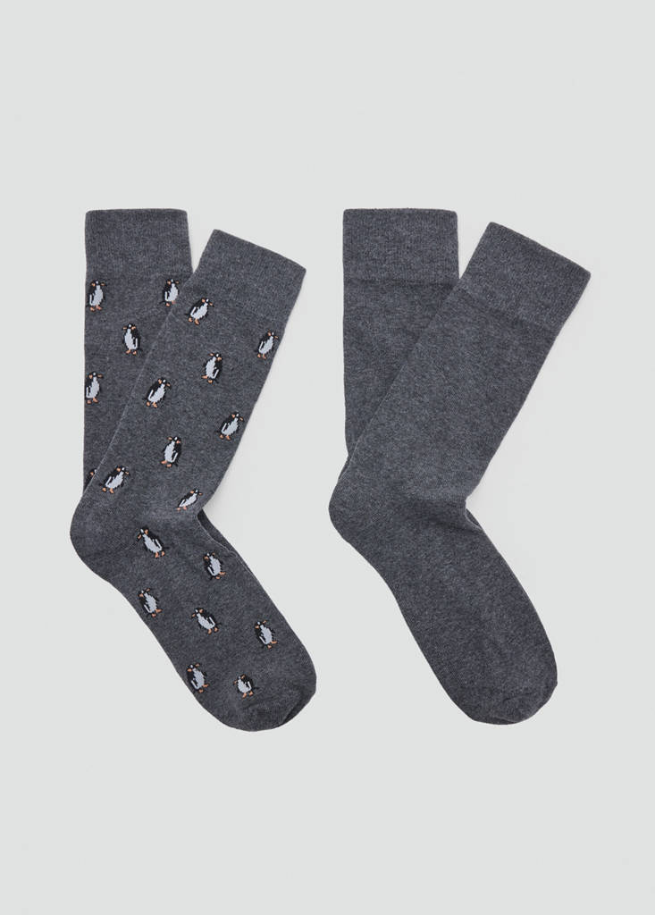 Pack of 2 combined socks — Dark Heather Grey