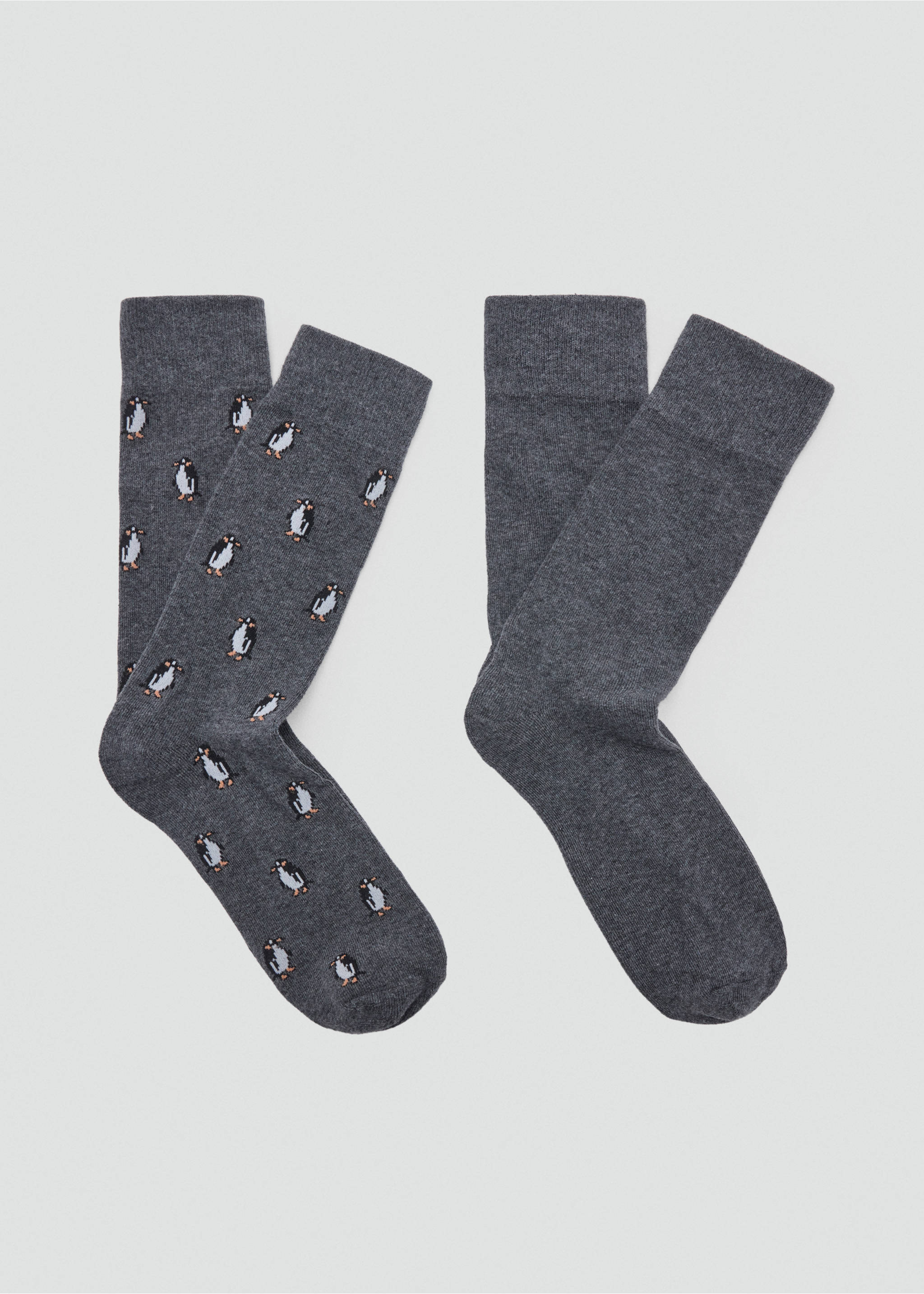 Pack of 2 combined socks - Article without model, Dark Heather Grey. Ref: 37004778-00.