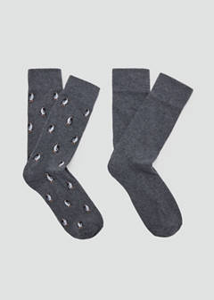 Pack of 2 combined socks — Dark Heather Grey 1