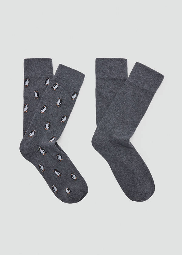 Pack of 2 combined socks — Dark Heather Grey
