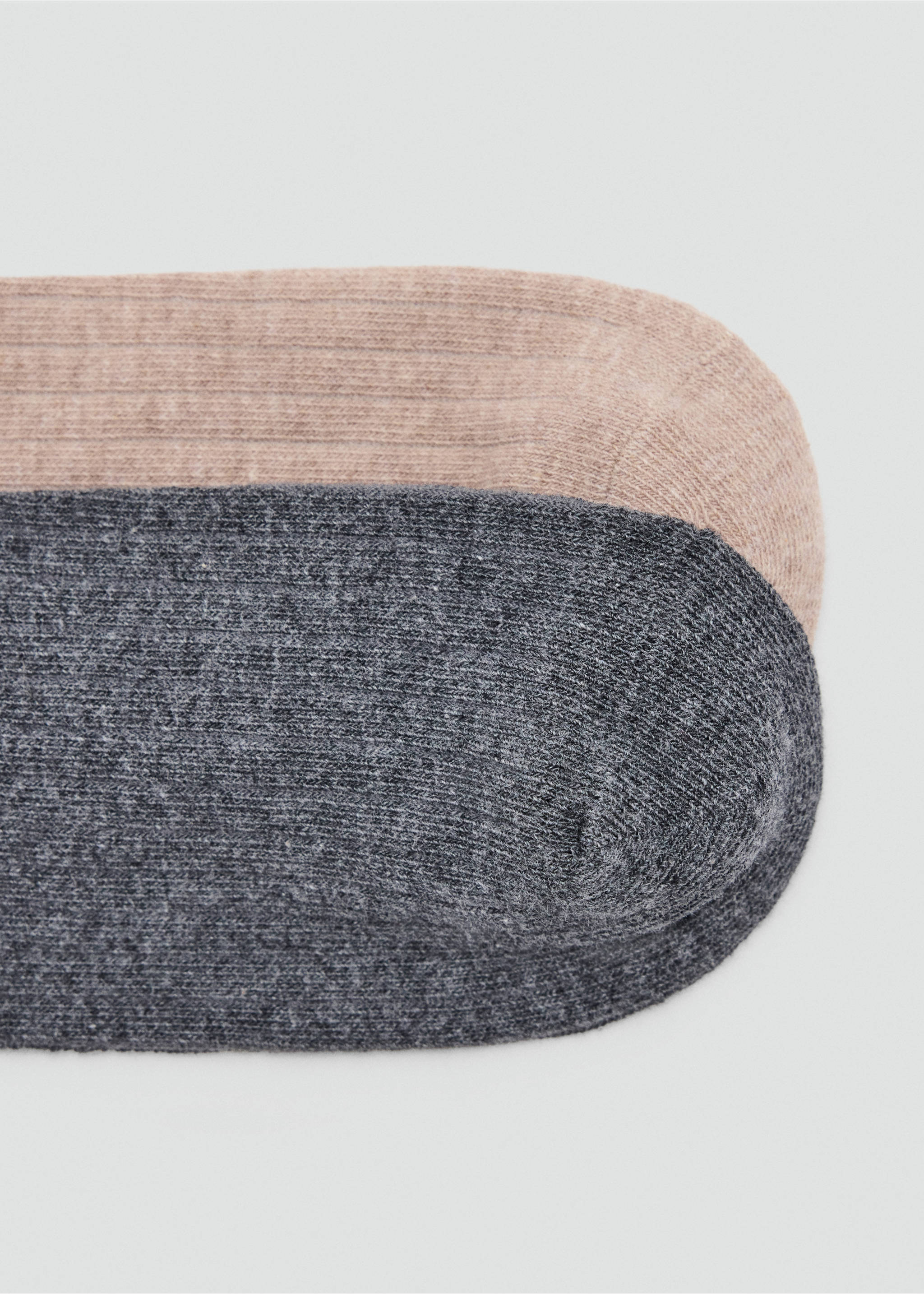 2 pack ribbed socks - Details of the article 0, Beige. Ref: 37004780-00.