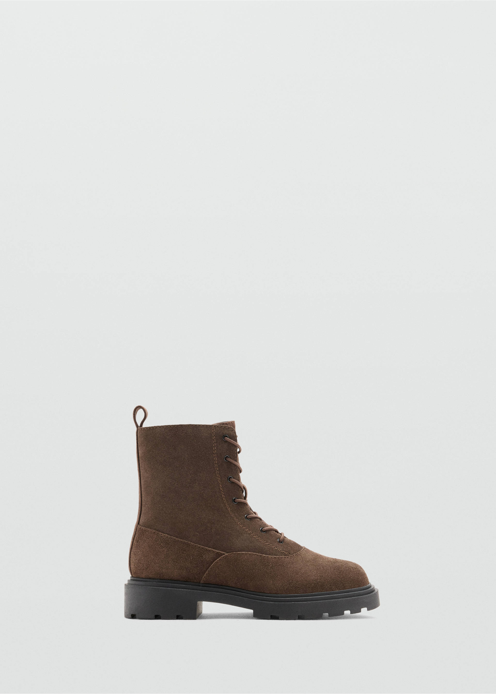 Bovine leather lace-up ankle boot - Article without model, Chocolate. Ref: 37004782-00.