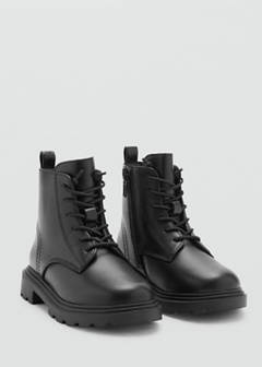 Leather ankle boot with elastic laces — Black 2