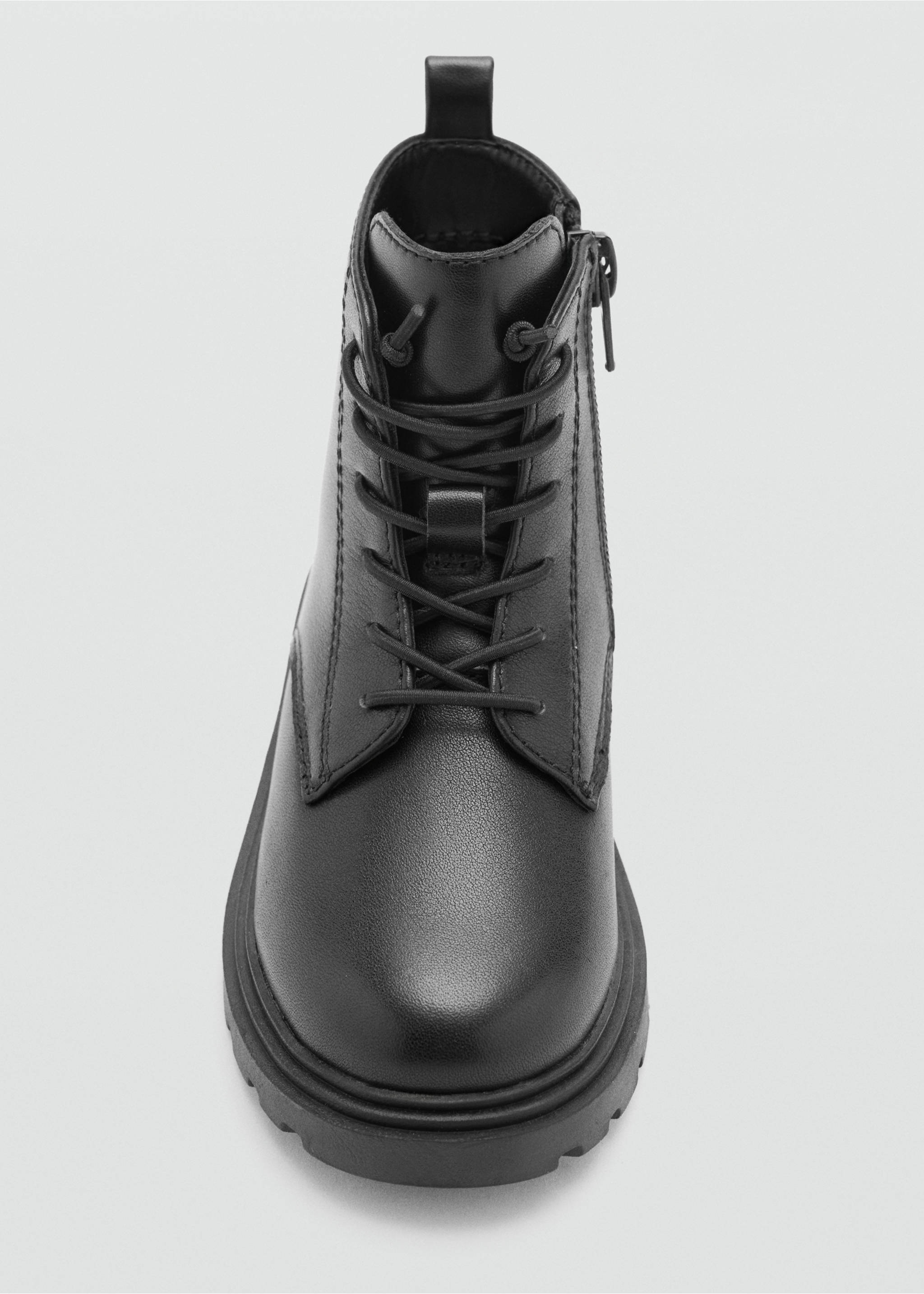 Lace-up leather ankle boots - Details of the article 2, Black. Ref: 37004783-00.