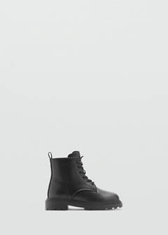 Leather ankle boot with elastic laces — Black 1