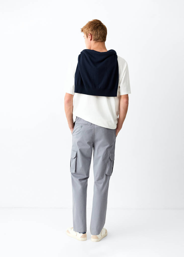 Straight cargo trousers — Grey