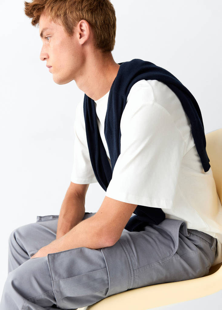 Straight cargo trousers — Grey