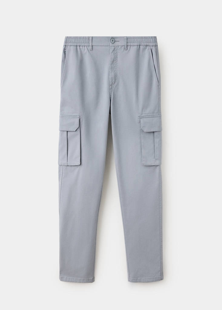 Straight cargo trousers — Grey