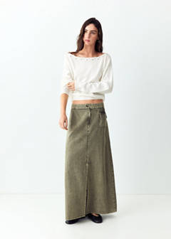 Knitted jumper with neck detail — White 2