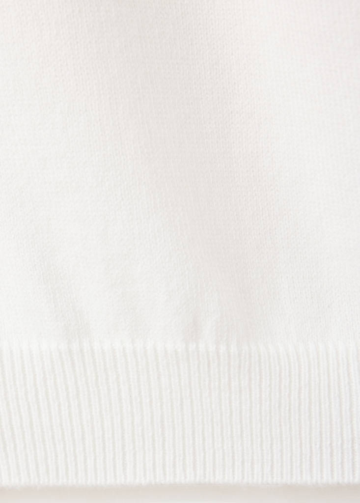 Knitted jumper with neck detail — White