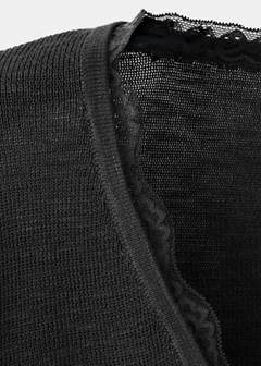 V-neck jumper with lace trim — Grey 6