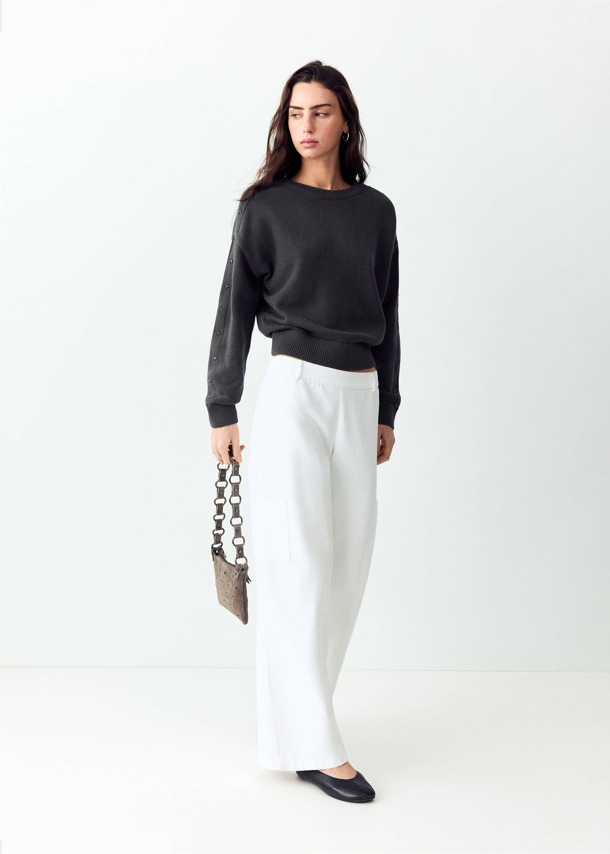 Jersey oversize tachuelas estrella - Plano general, Gris antracita. Ref: 37004789-00.