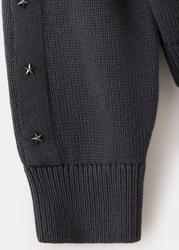 Oversized star-studded jumper — Charcoal