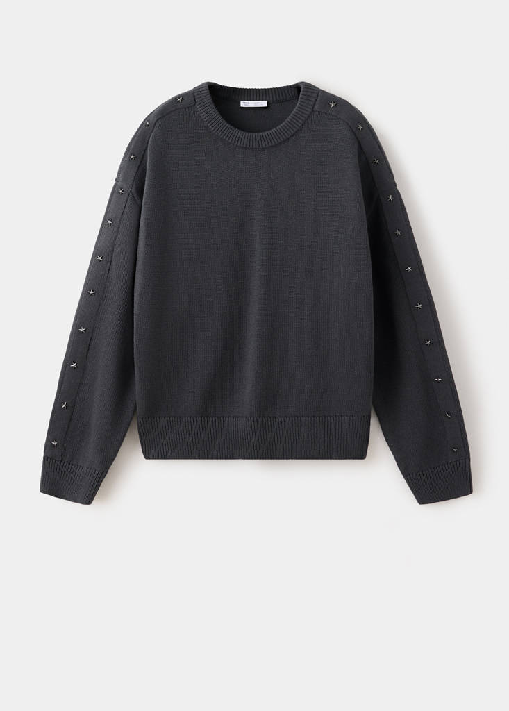 Oversized star-studded jumper — Charcoal