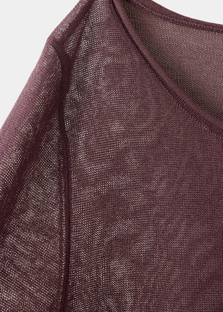 Knit jumper with opening detail — Burgundy