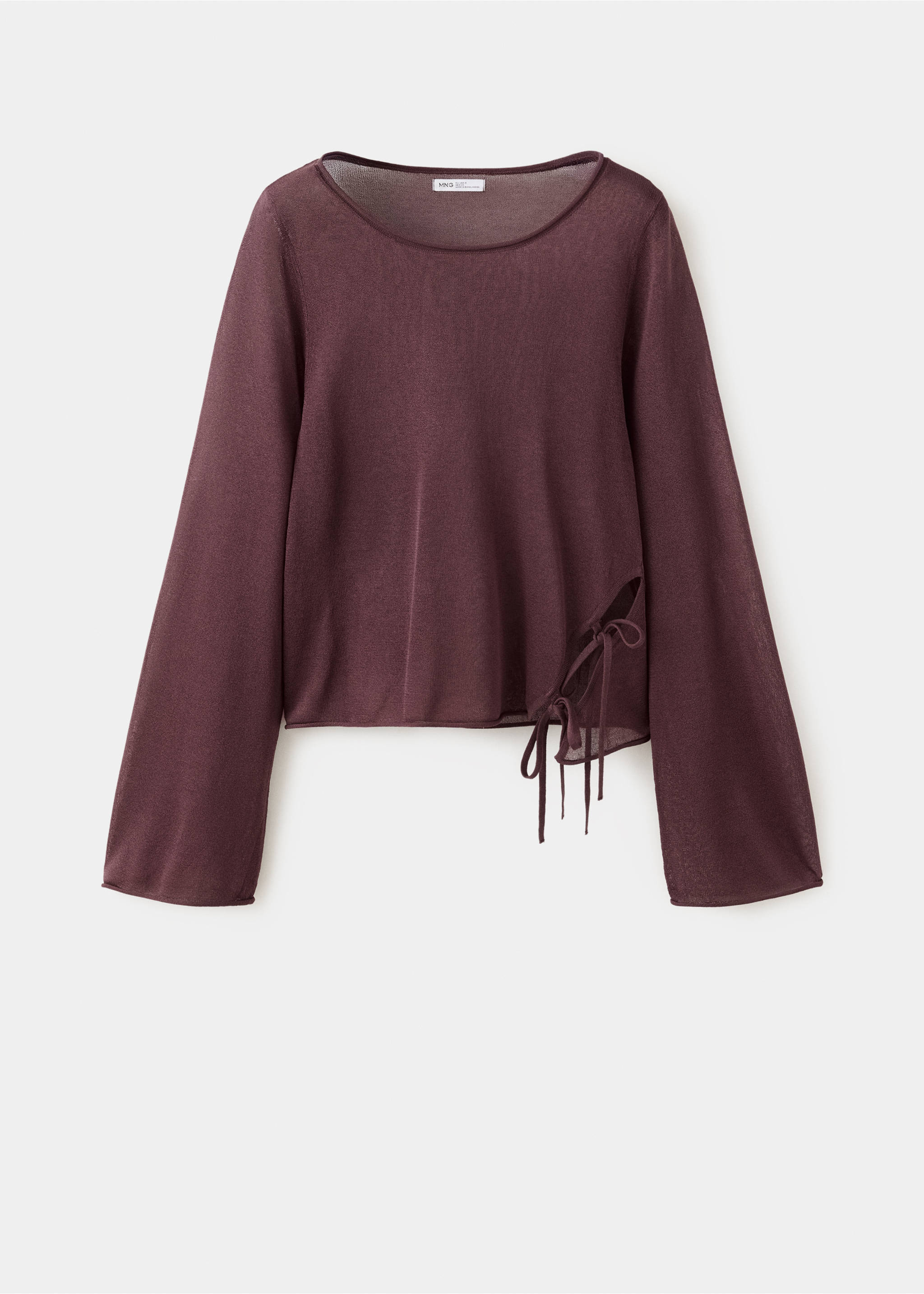 Pull en maille détail ouverture - Article sans modèle, Bordeaux. Ref: 37004792-00.