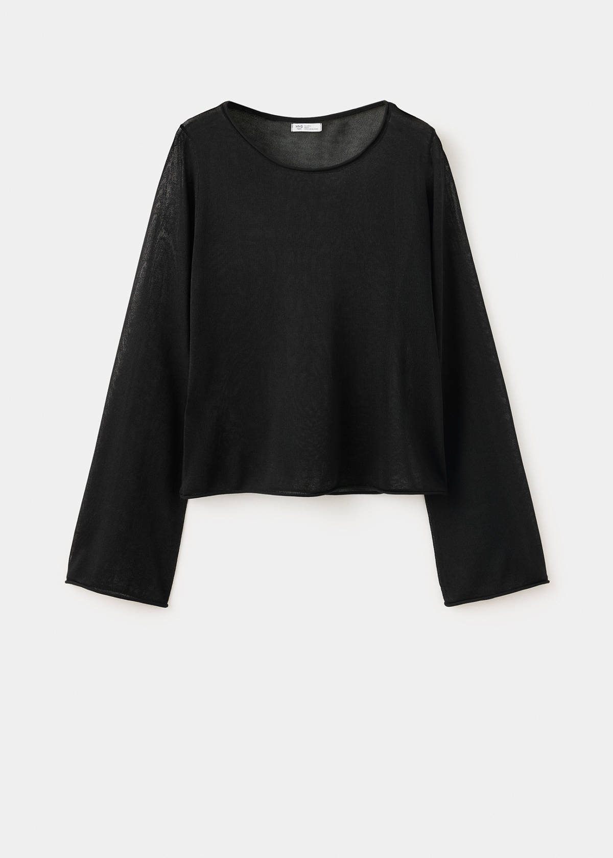 Fine knit semi-transparent jumper — Black