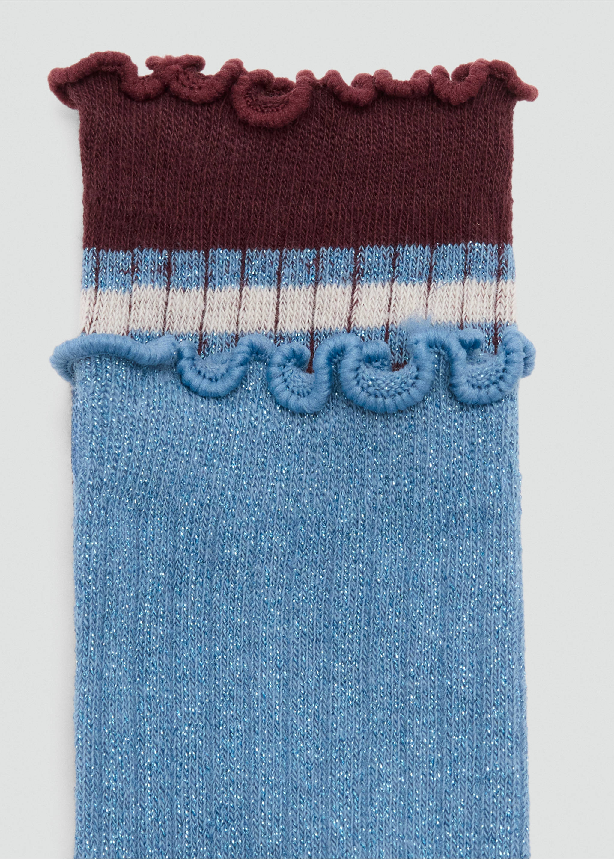 Pack of 2 ribbed striped socks - Reverse of the article, Maroon. Ref: 37004796-00.