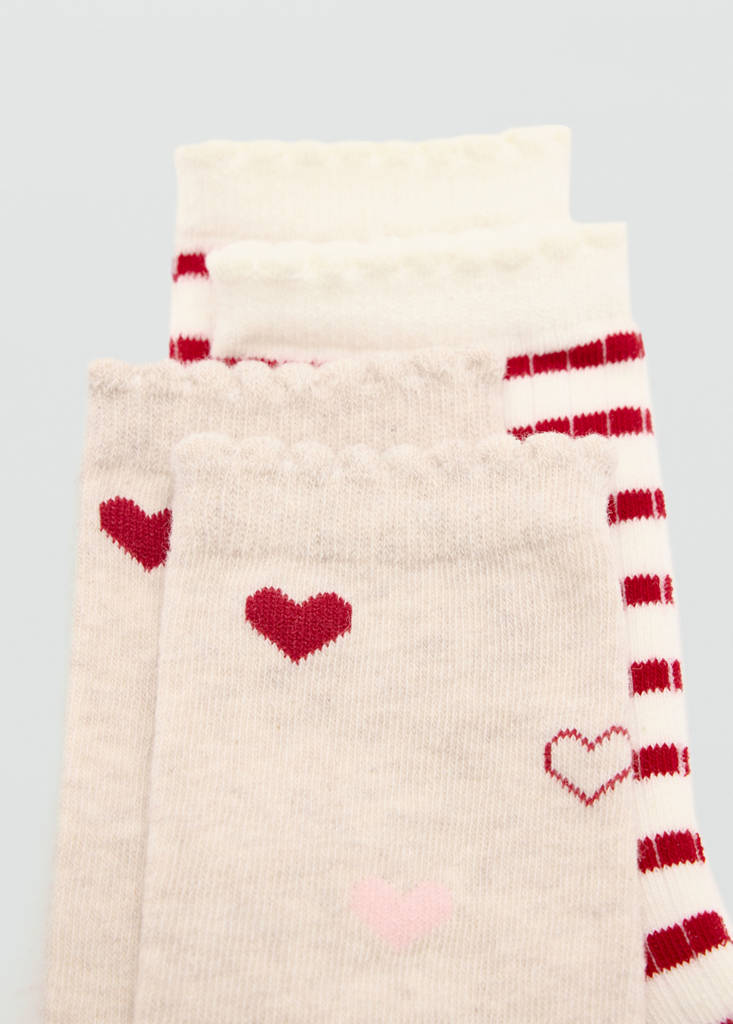 Pack of 2 ribbed patterned socks — Red